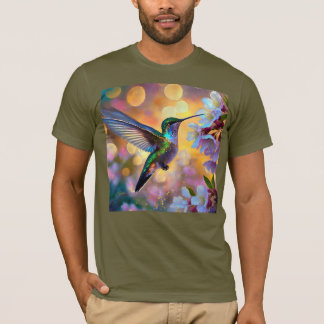 Camiseta Cherry Blossom Fantasy Hummingbird