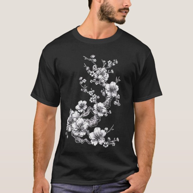 Camiseta Cherry Blossom Flower Botânica Sketc (Frente)