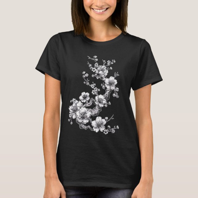 Camiseta Cherry Blossom Flower Botânica Sketc (Frente)
