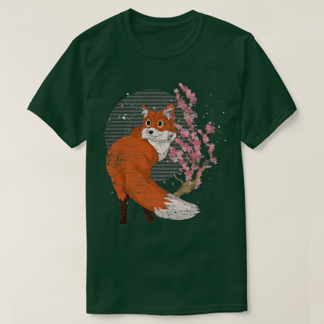Camiseta Cherry Blossom Forest Amante de os animais Sakura  (Frente do Design)