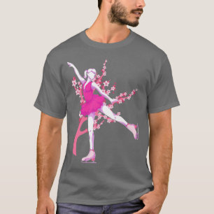 Camiseta Cherry Blossom Ice Skater Sakura Winter Sports Ice