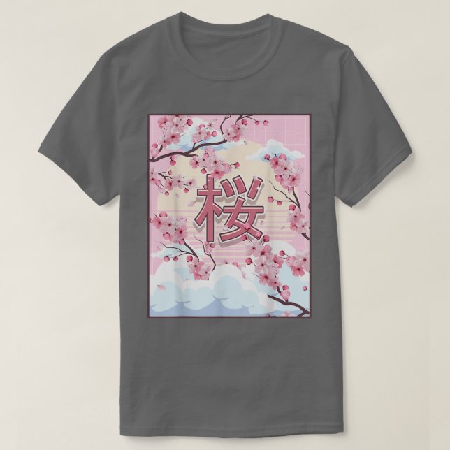 Camiseta Cherry Blossom Japonês Estético Kawaii Sakura Tr (Frente do Design)