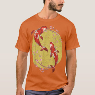 Camiseta Cherry Blossom Japonês Koi Fish Pond Sakura Koi C