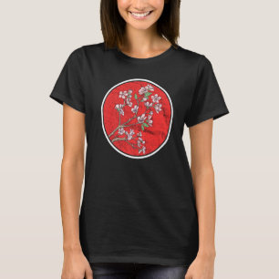 Camiseta Cherry Blossom Japonês Sinalizador Sun Sakura Árvo
