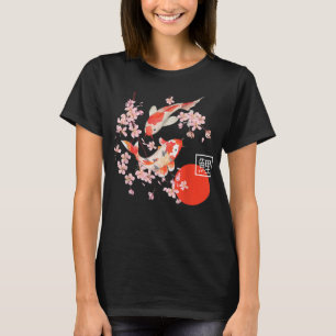 Camiseta Cherry Blossom Koi Carp Fish Sakura Japonês