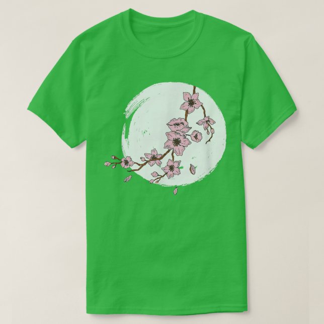 Camiseta Cherry Blossom Moonlight Japonês Sakura Forest Vi (Frente do Design)