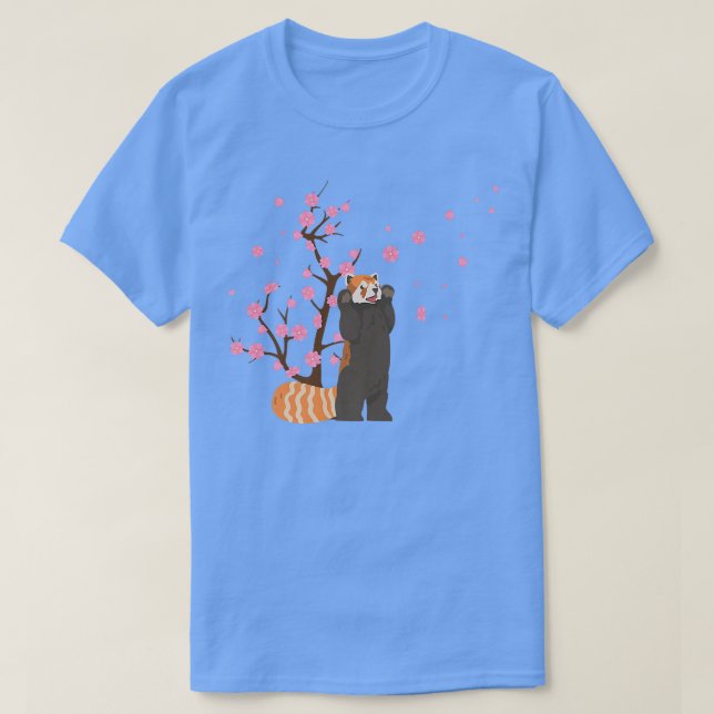 Camiseta Cherry Blossom Red Panda Animal Japanese Sakura Fl (Frente do Design)