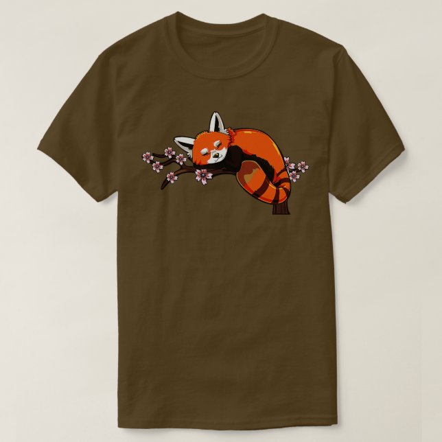 Camiseta Cherry Blossom Red Panda Sakura Flor 2 (Frente do Design)