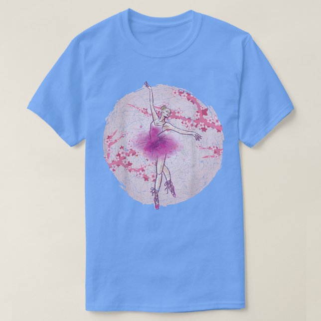 Camiseta Cherry Blossom Sakura Ballerina En Pointe Dancing  (Frente do Design)