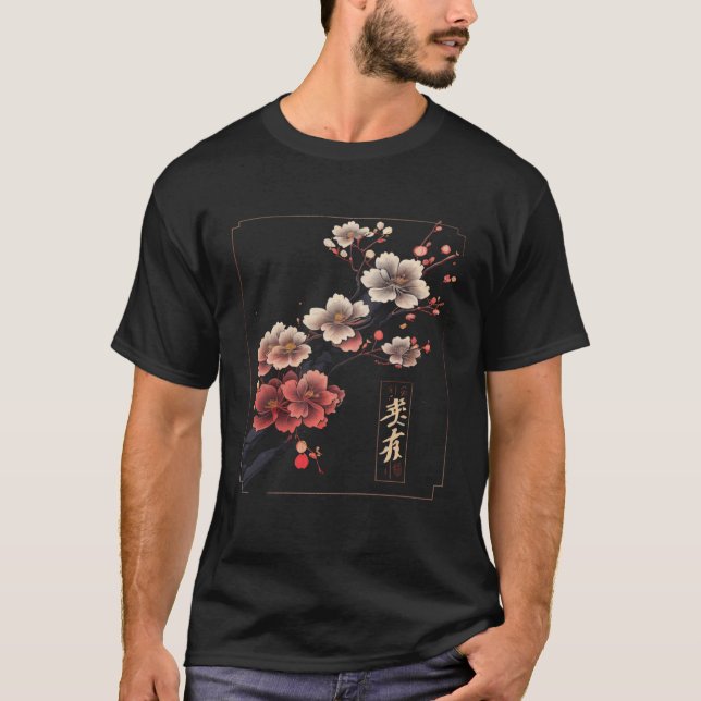 Camiseta Cherry Blossom Sakura Flor Gráfico Japão Vaporwa (Frente)