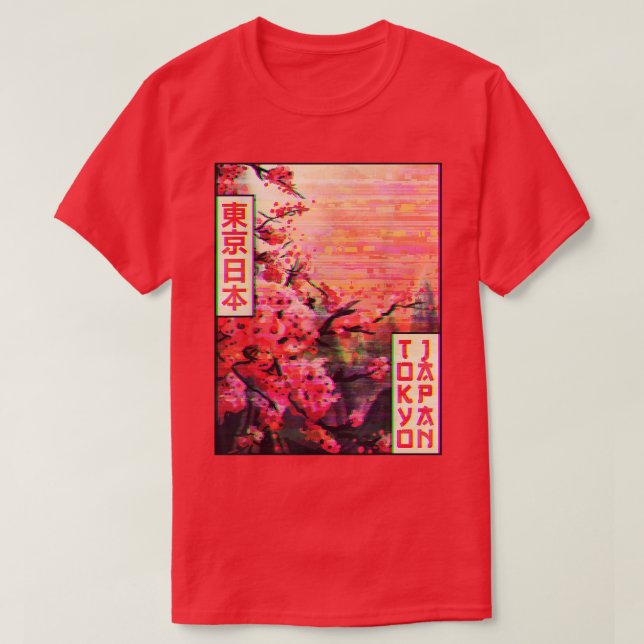 Camiseta Cherry Blossom Sakura Tree Tokyo Japan Vaporwave A (Frente do Design)