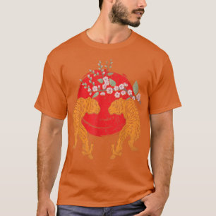 Camiseta Cherry Blossom Sakura Wild Cat Predator Animal Asi