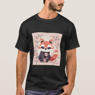 Camiseta Cherry Blossom Season Red Panda Adorável Primavera