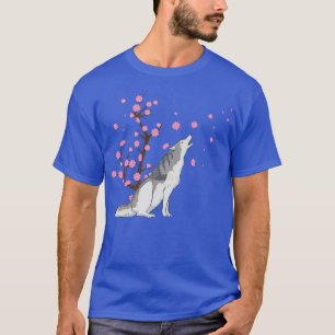 Camiseta Cherry Blossom Siberian Husky Animal Saku