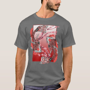 Camiseta Cherry Blossom Taisho Sanke Carp Fish Pond Sakura