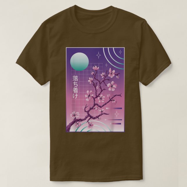 Camiseta Cherry Blossom Vaporwave Sakura (Frente do Design)