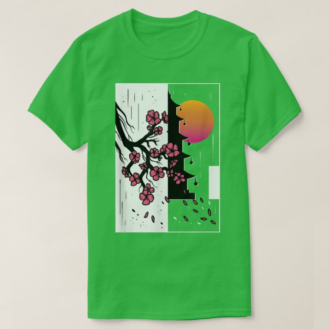 Camiseta Cherry Blossom Vaporwave Sakura Japonês (Frente do Design)
