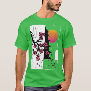 Camiseta Cherry Blossom Vaporwave Sakura Japonês