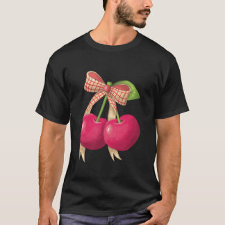 Camiseta Cherry Coquette Pink Arco Fita Fita Cuja Cereja Am