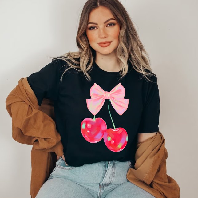 Camiseta Cherry de Arco rosa coquette (Criador carregado)