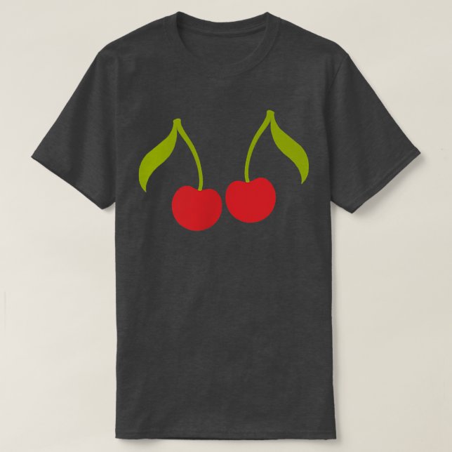 Camiseta Cherry fruta mar férias do sol do verão vegan doce (Frente do Design)