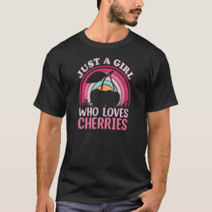Camiseta Cherry Fruta Vintage Apenas Uma Garota Que Ama Che