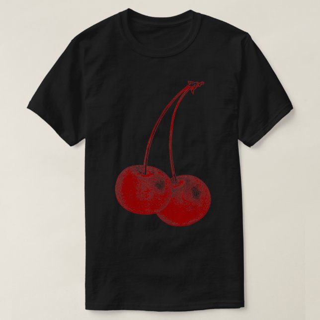 Camiseta Cherry Fruta Vintage Graphic Gift Cherry (Frente do Design)