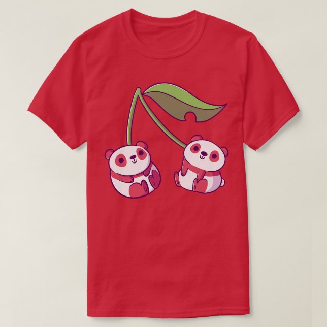 Camiseta Cherry Pandas (Frente do Design)
