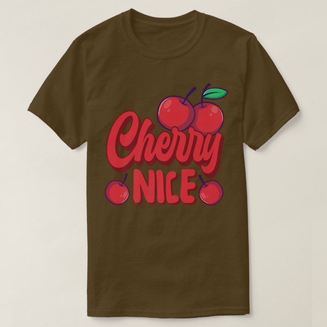 Camiseta Cherry Pun Vegetarian Vegan Cherry Frutas legais (Frente do Design)