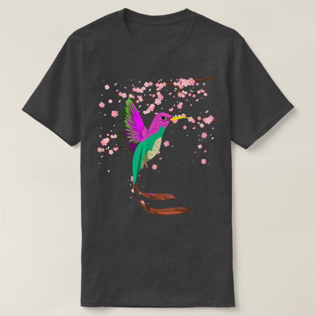 Camiseta Chersom Blossom Bird Sakura Hummingbird (Frente do Design)