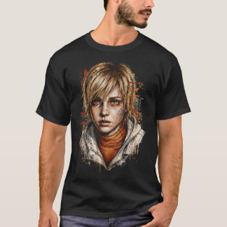 Camiseta Cheryl Heather Silent Hill 3 Capuz Laranja Preto L
