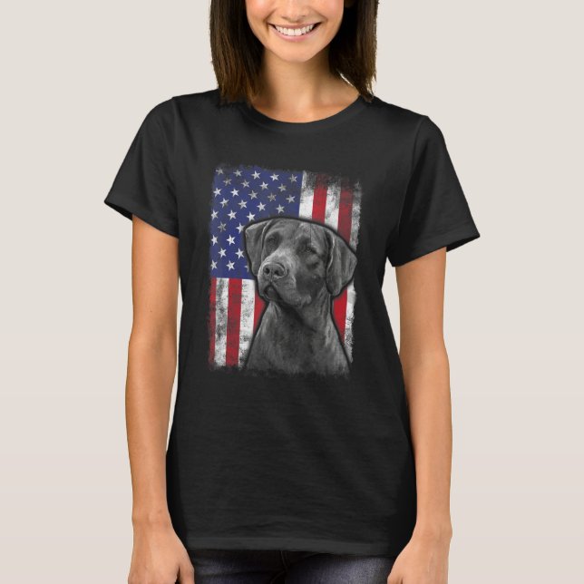 Camiseta Chesapeake Bay Retriever American Flag Patriotic D (Frente)