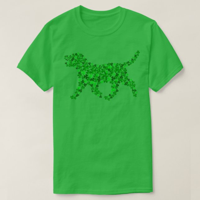 Camiseta Chesapeake Bay Retriever Dog Shamrock Leaf Rua Pat (Frente do Design)