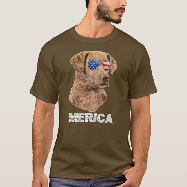Camiseta Chesapeake Bay Retriever Sunglass USA EUA (Frente)