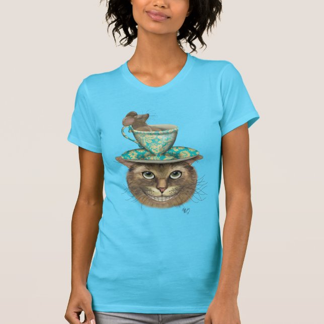 Camiseta Cheshire Cat com Copa na Cabeça (Frente)