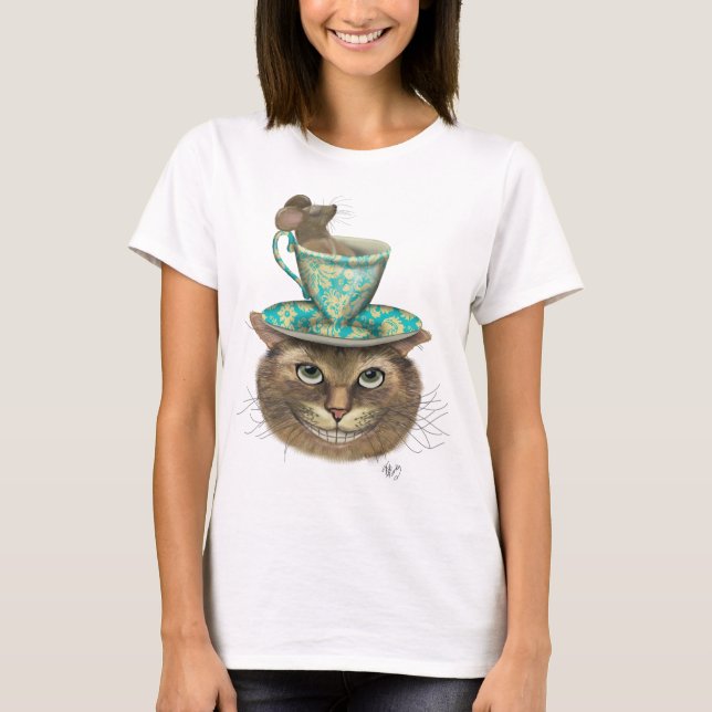 Camiseta Cheshire Cat com Copa na Cabeça (Frente)