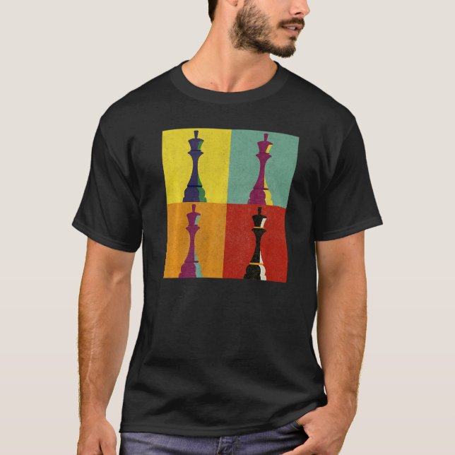 Camiseta Chess Conselho Jogo Piece King Checkmate Pop (Frente)