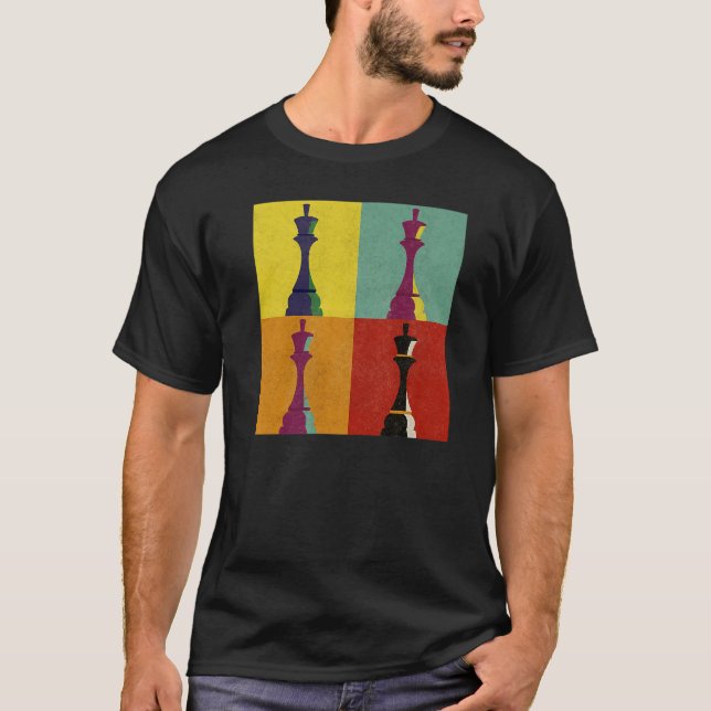Camiseta Chess Conselho Jogo Piece King Checkmate Pop (Frente)