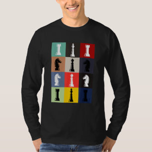 Camiseta Chess Conselho Pop Art Style Chess Pees Chess Jogo