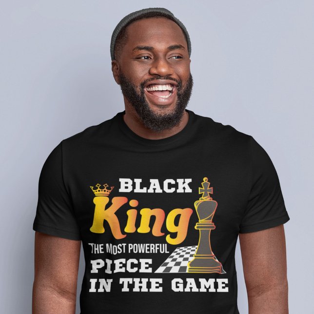 Camiseta Chess Game Black King, o mais poderoso homem afric (Criador carregado)