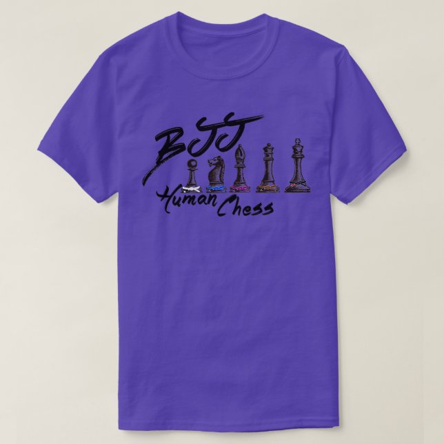 Camiseta Chess Humano Jiu Jitsu Black (Frente do Design)
