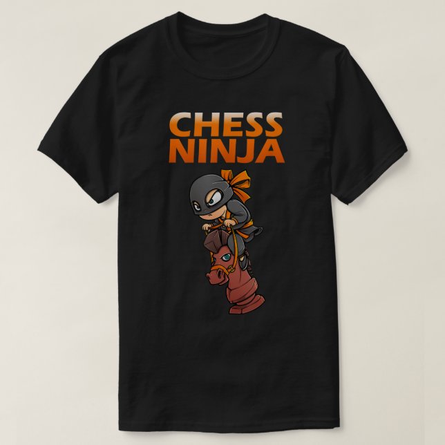 Camiseta Chess Ninja | Funny Gamer and Strategy Design (Frente do Design)