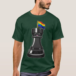 Camiseta Chess Piece Rook Rainbow Chess