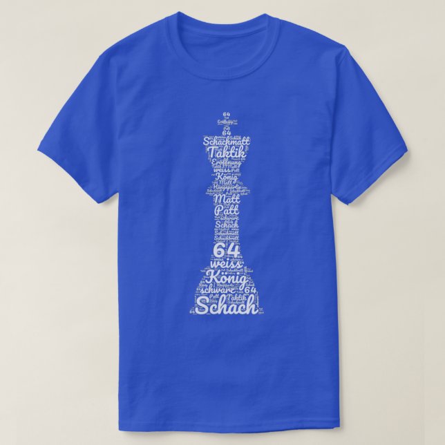 Camiseta Chess Player Chess Figura King Word Cloud (Frente do Design)