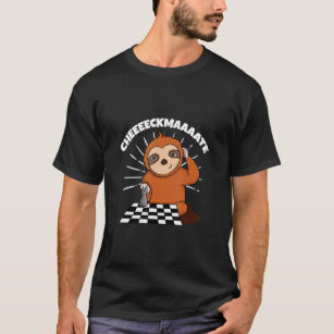 Camiseta Chess Sloth Slow Ceckmate Em Uma Brincadeira De Xa