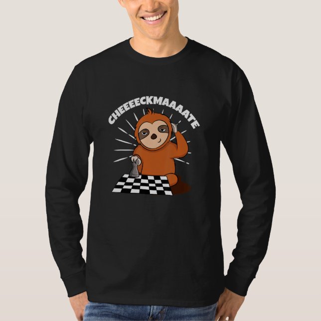 Camiseta Chess Sloth Slow Ceckmate Em Uma Brincadeira De Xa (Frente)
