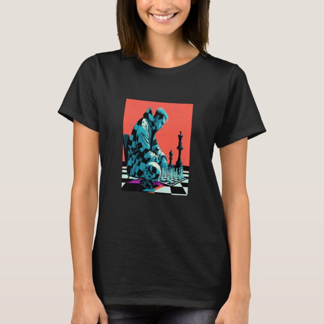Camiseta Chess Tournament Fans Retro Pop Chess Player  1 (Frente)
