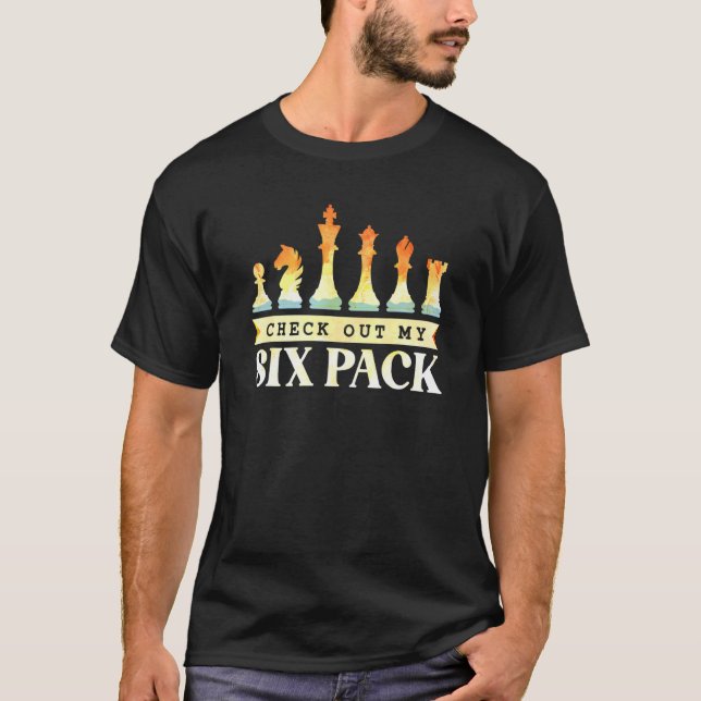Camiseta Chess Veja Meu Mestre De Xadrez Com Seis Pacotes (Frente)