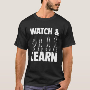Camiseta Chess Watch and Learning Chessboard Chessmen Chess