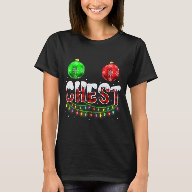 Camiseta Chest Nuts Christmas Funny Matching Couple Chestnu (Frente)
